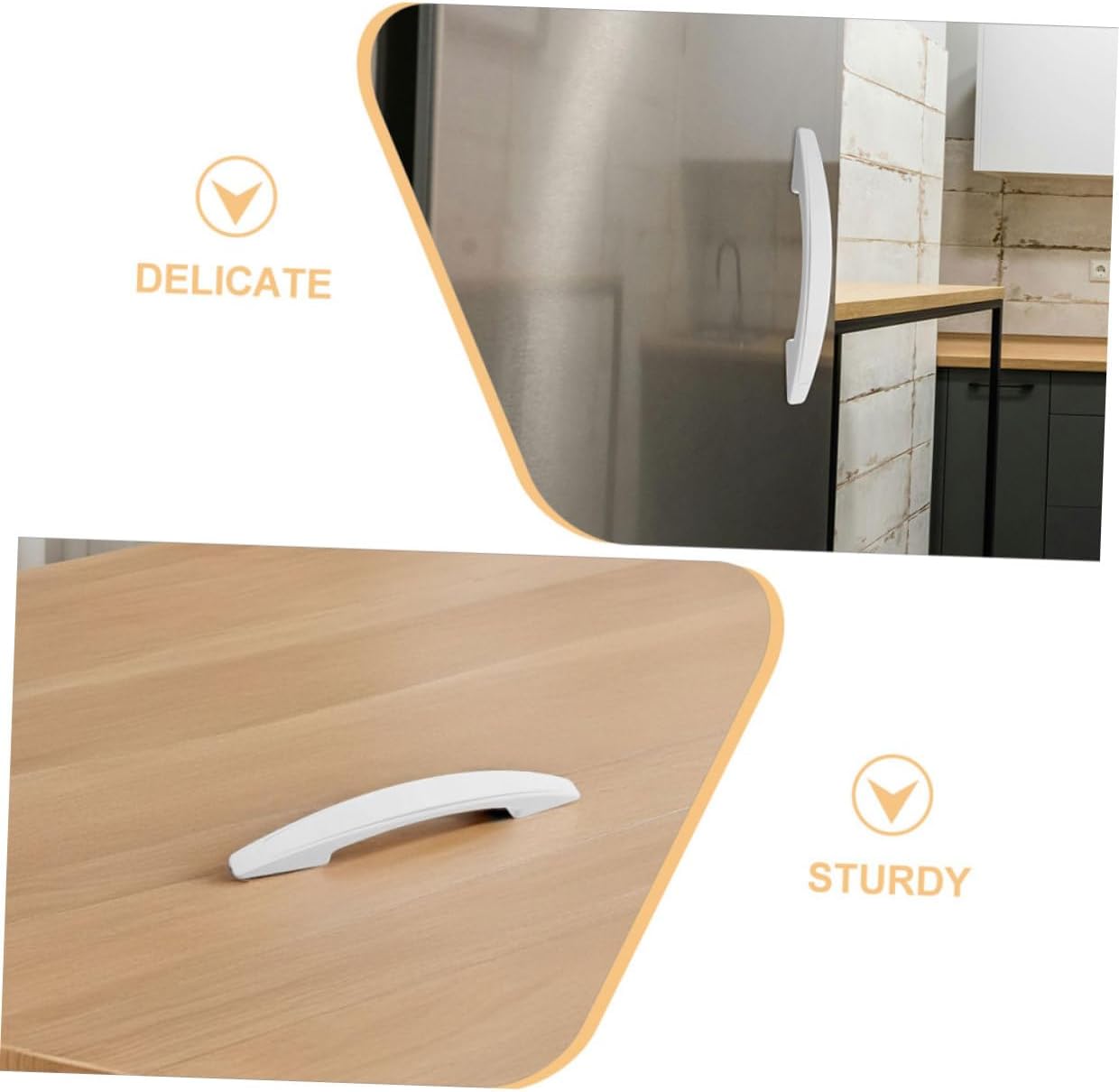 Freezer Door Handle Replacement White with 150/190mm Pitch Plastic 3pcs