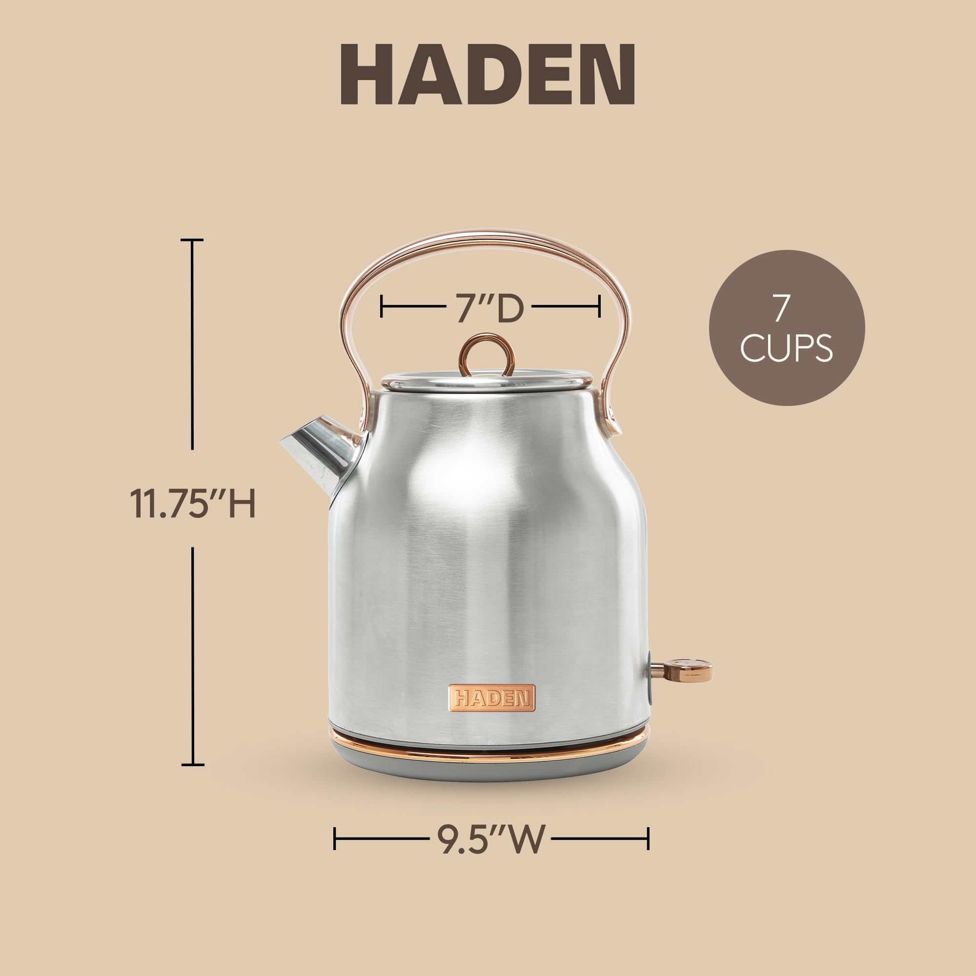 Amazon.com: Haden Heritage 1.7 Liter Stainless Steel Electric