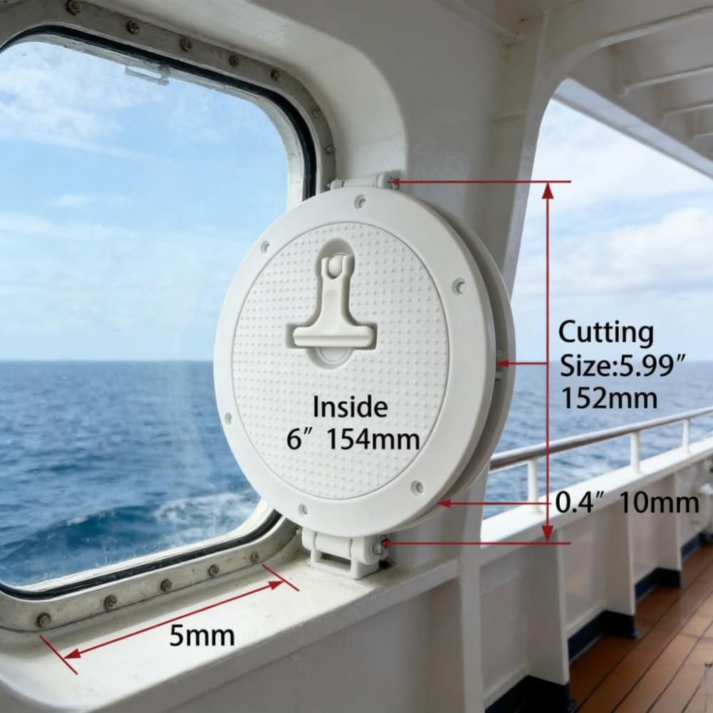 Trappe Marine 15,2 Cm – Nylon, Joint Torique, Poignée T, Pour Bateau Et Camping-Car
