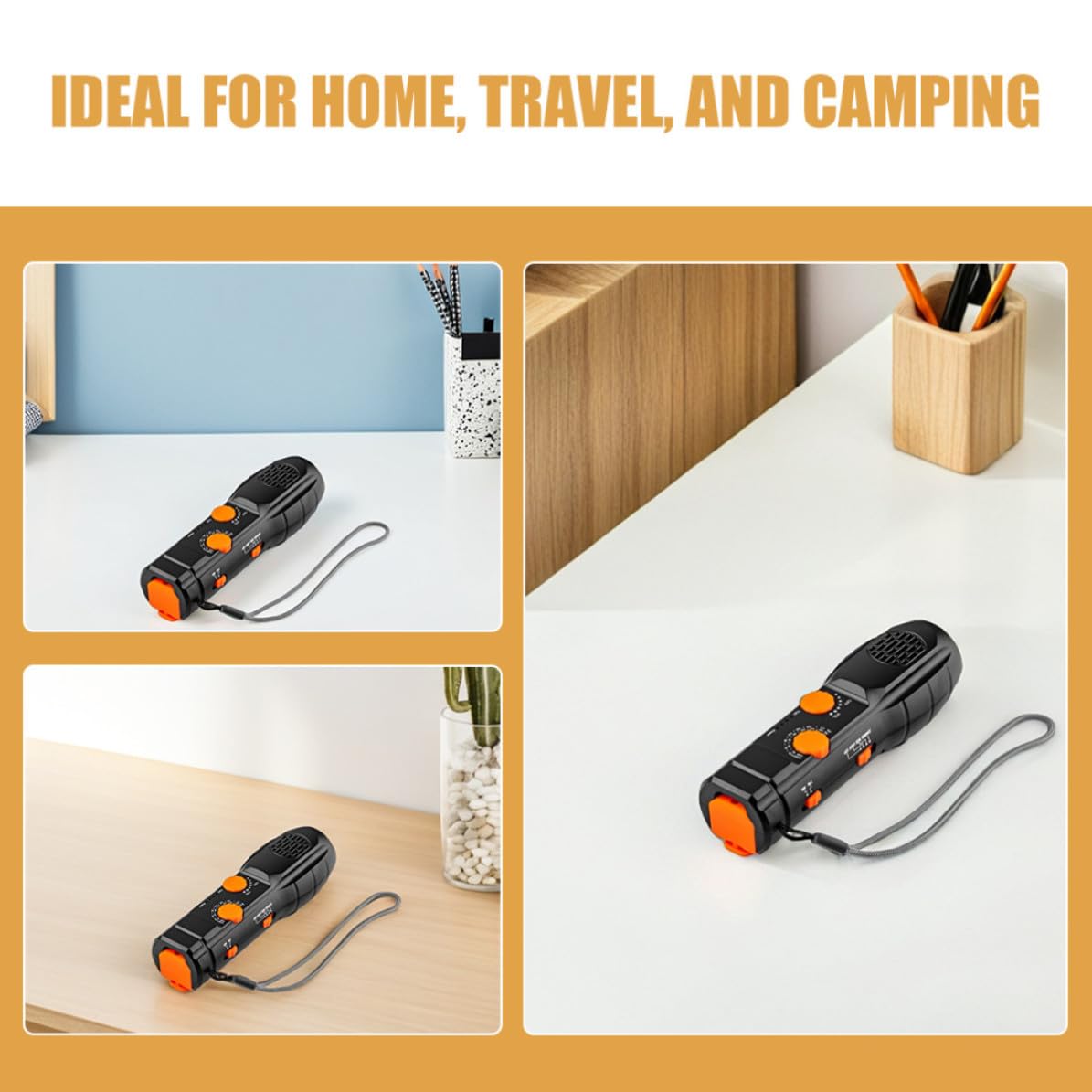 Kurbeltaschenlampe mit Radio und Sos Alarm, Wiederaufladbar für Camping