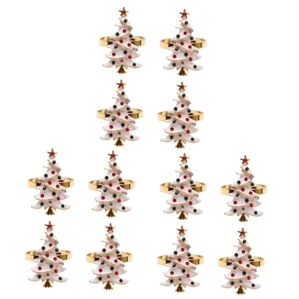 ABOOFAN 12pezzi Portatovaglioli Natalizi Anelli Per Tovaglioli Decorazioni Eleganti Per Tavola Di Natale e Feste Facili Da Usare e Lavabili Stile Moderno Per Atmosfera Festiva