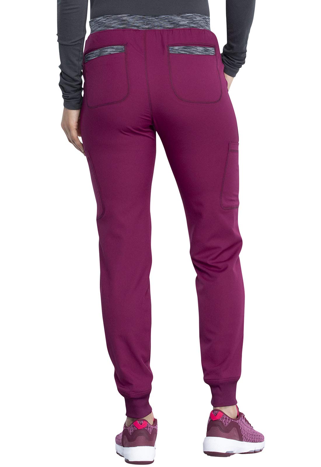 Dickies Dynamix DK185 - Pantalón quirúrgico para mujer, tiro natural, pierna cónica, pantalón deportivo