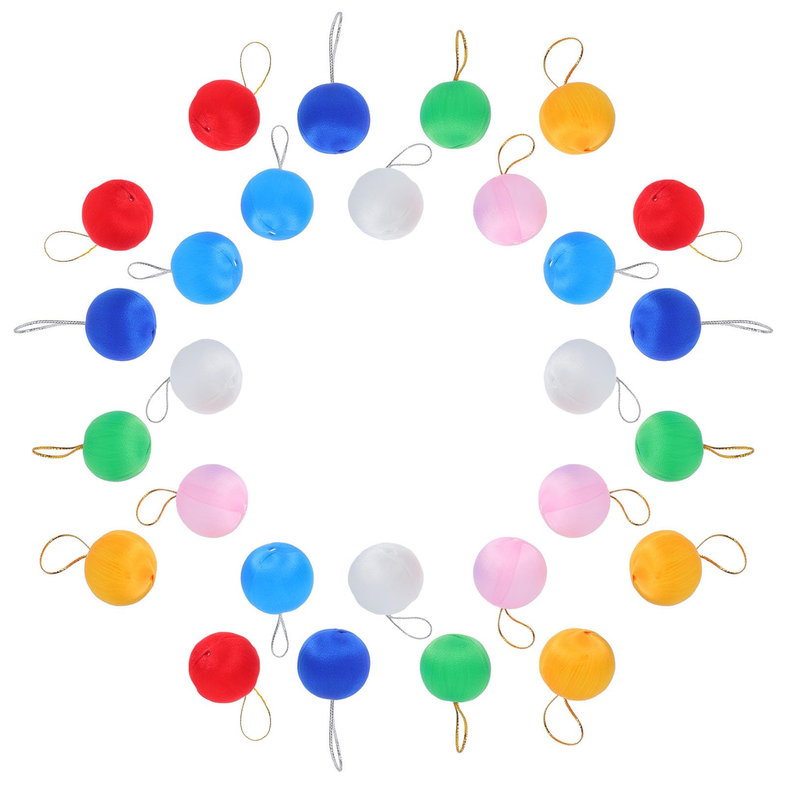 60pcs Colorful Christmas Ball Hanging Ornaments 3cm Silk Yarn