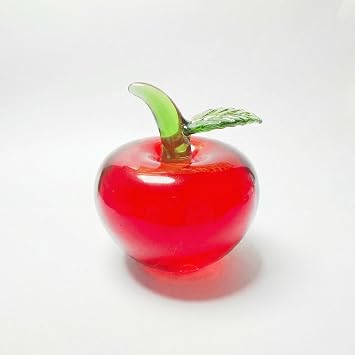 Crystal Glass Fruit and Vegetable Artwork Apple | Modern Glass Art Collection, Statue, Home Kitchen Wedding Prop, Decoration