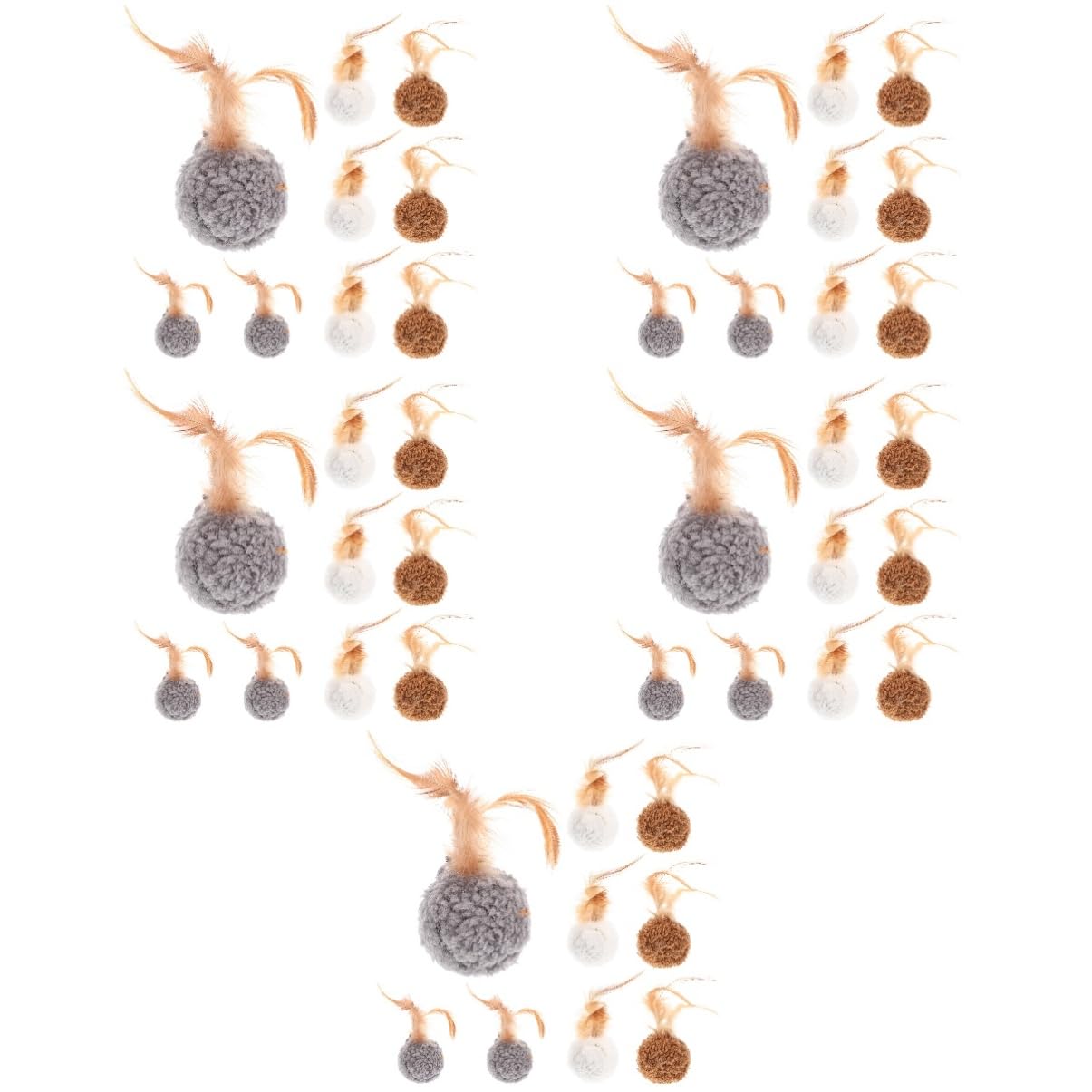 Kisangel 45piezas Juguete Interactivo para Gatos De De Juguete De Peluche y Cascabeles Estimula La Curiosidad y Diversión De Tu Gatito