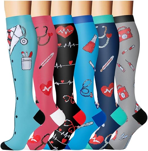 GEYIWSSXY GEYIWSSXY - Pack de 6 Paires de Chaussettes de Contention au Cuivre