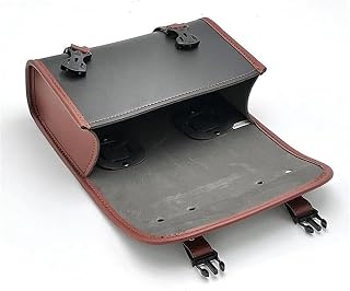 Bolsa para Asiento de Moto Bolsa de sillín Trasero para Equipaje para Harley, Chopper, Bobber, para Cruiser para Sportster(Marrón)