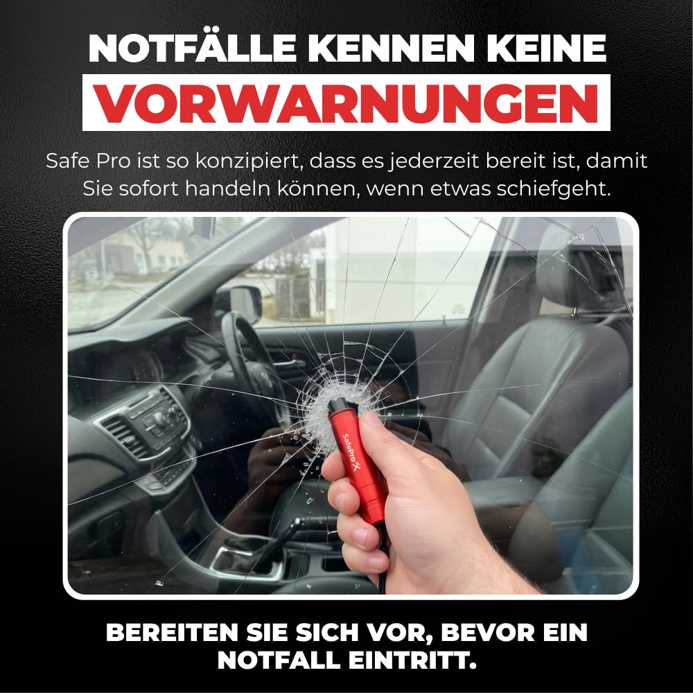 Marteau d'urgence pour voiture | Brise-vitre et coupe-ceinture de sauvetage | Outil de secours compact pour une aide rapide en cas d'accident et la sécurité en déplacement (Pack de 2)