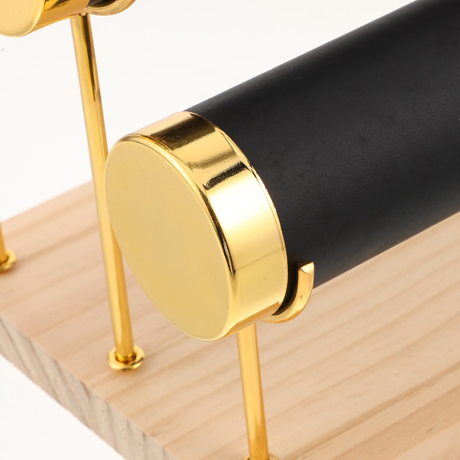 ibasenice Portaorologi e Bracciali a 3 Livelli in Metallo e Legno con Base Stabile, Design Smontabile per Organizzare Accessori e Orologi su Piani di Lavoro