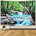 Likiyol Sevenstars Tree Tapestry Waterfall & Forest Wall Hangings, Nature Stone River Tapestries for Room