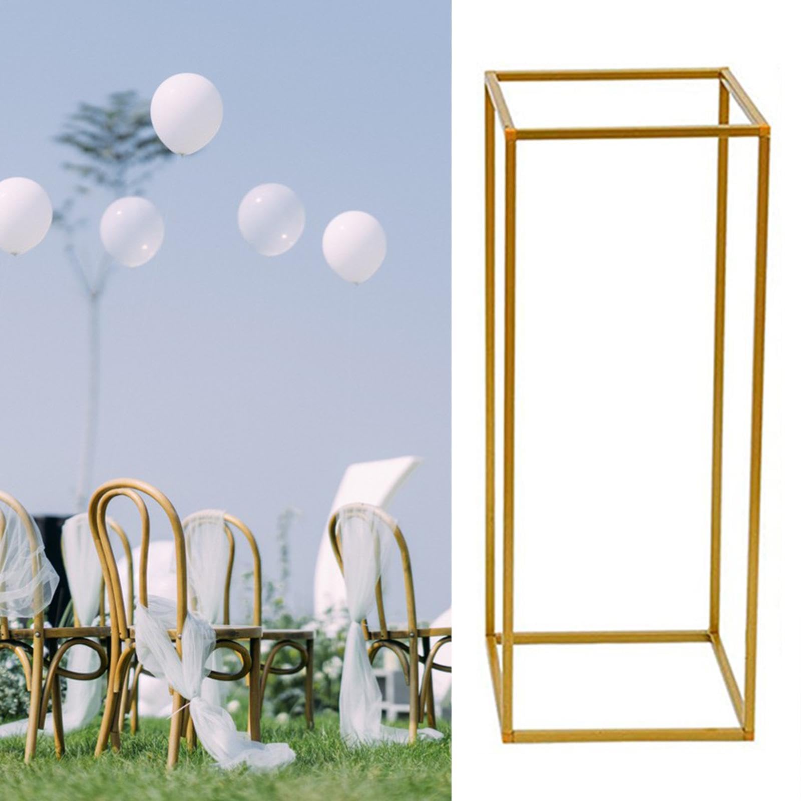 Oshhni Supporto per fiori da matrimonio, cornice per esposizione di fiori, decorazione in ferro, colonna, vaso per centrotavola da matrimonio, per tavoli,