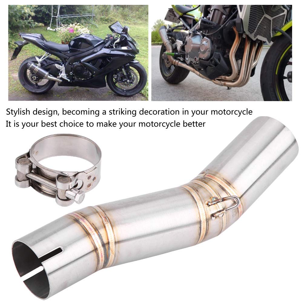 Jadeshay Tuyau d'échappement, Tuyau Intermédiaire de Liaison d'échappement Adaptateur de Tuyau d Échappement 51mm/2.0in