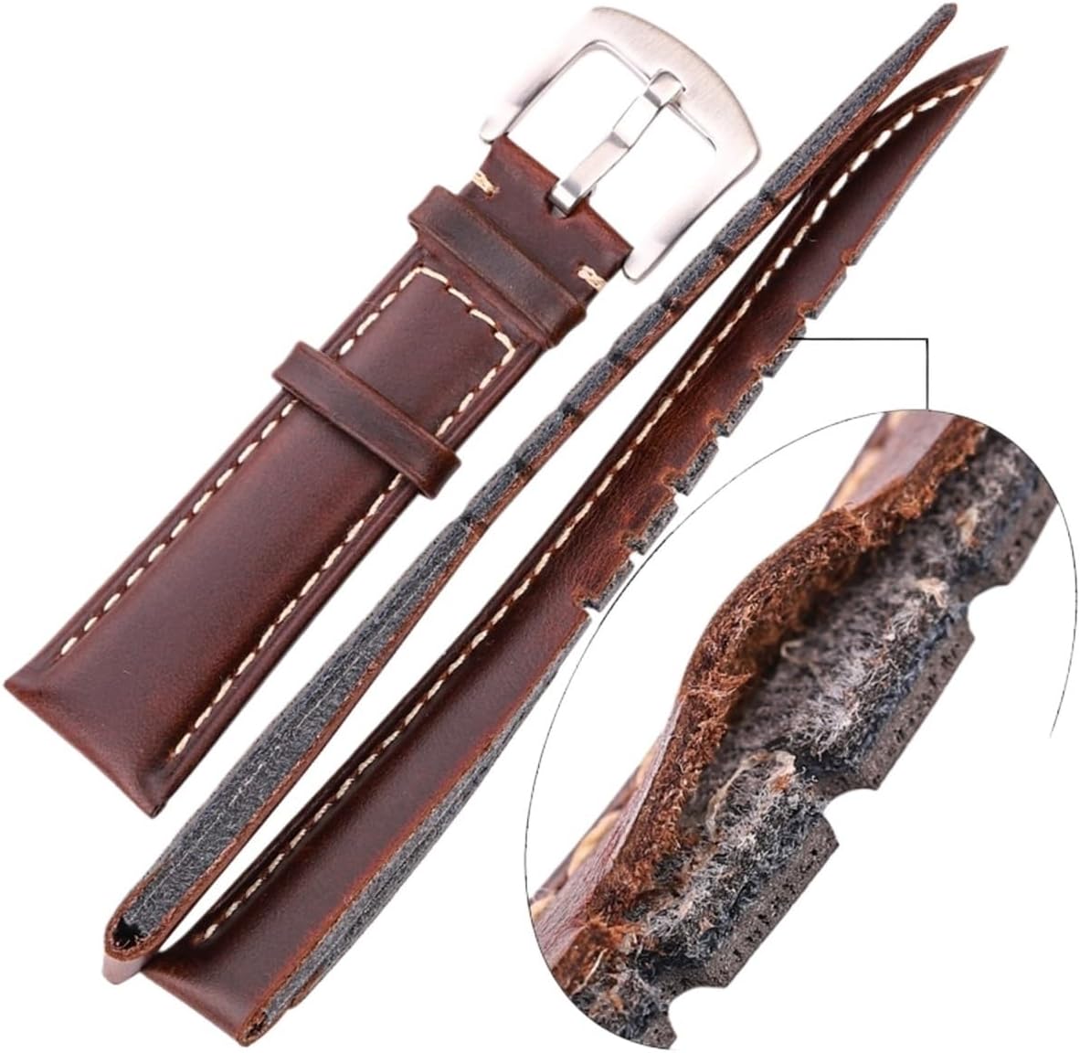 XILILHC Oil Wax Cowhide Watch Band Strap Women Men Black Brown Smooth Genuine Leather Watchband 18 19 20 21 22 24mm Belt