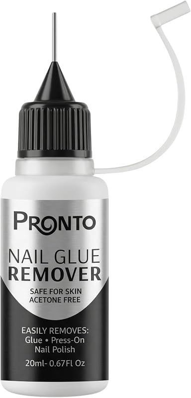 Pronto 20 mL Nail Glue Remover, Acetone Free for Press On Nails, Removes Nailpolish Glue, Gel & Polish, Gentle on Natural Nails & Skin, Professional Nail Glue Dissolver with Precision Applicator
