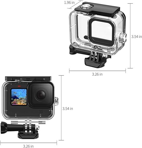 Vista 23 de HONGDAK Carcasa impermeable para GoPro Hero 4/3/3+, 60M/196FT carcasa protectora de buceo con soporte accesorios de montaje para GoPro Hero4
