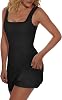 Vestido deportivo para mujer, mini, escote en U, sin mangas, con short incorporado y bolsillos, para tenis y golf 5
