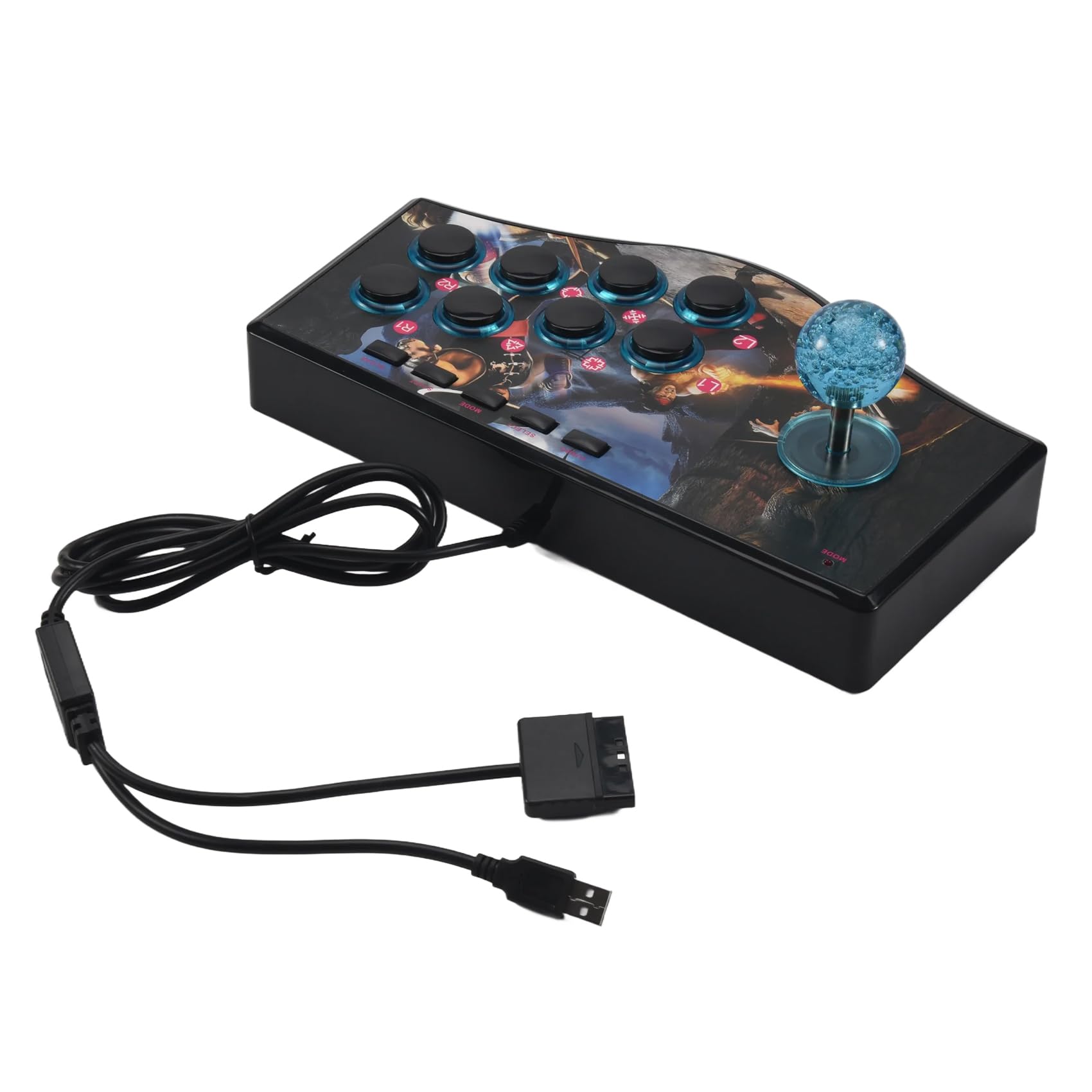 Nettoppo Rétro Joystick Usb de Manette de de Contrôleur de Bascule D' pour Ps2 / / Pc/Android Smart Tv Vibrateur Intégré Huit Direction Joystick ()
