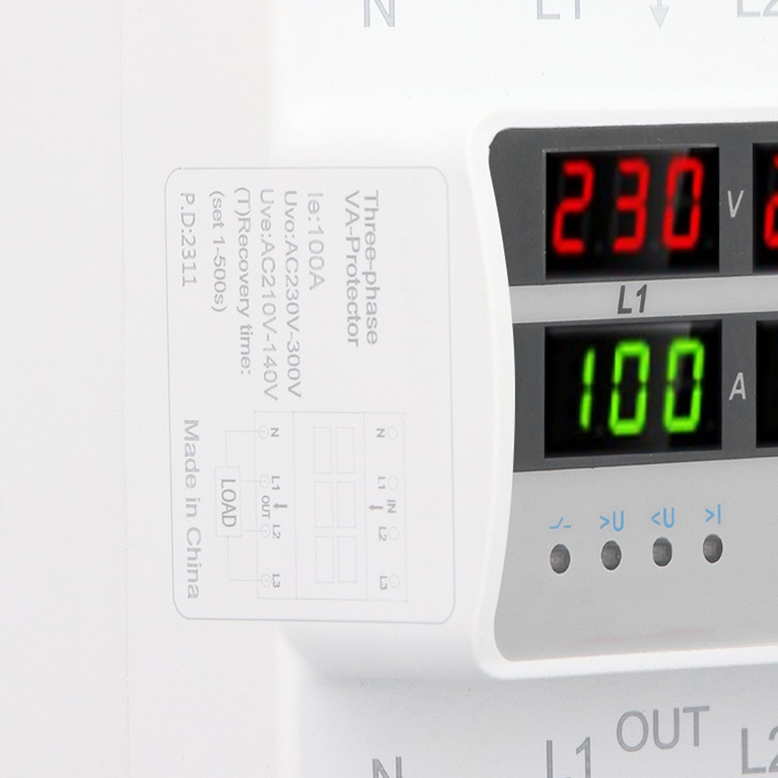 Karlak 3 Fazowy Szyn DIN Ochronnik Napięcia 100A AC220V/380V