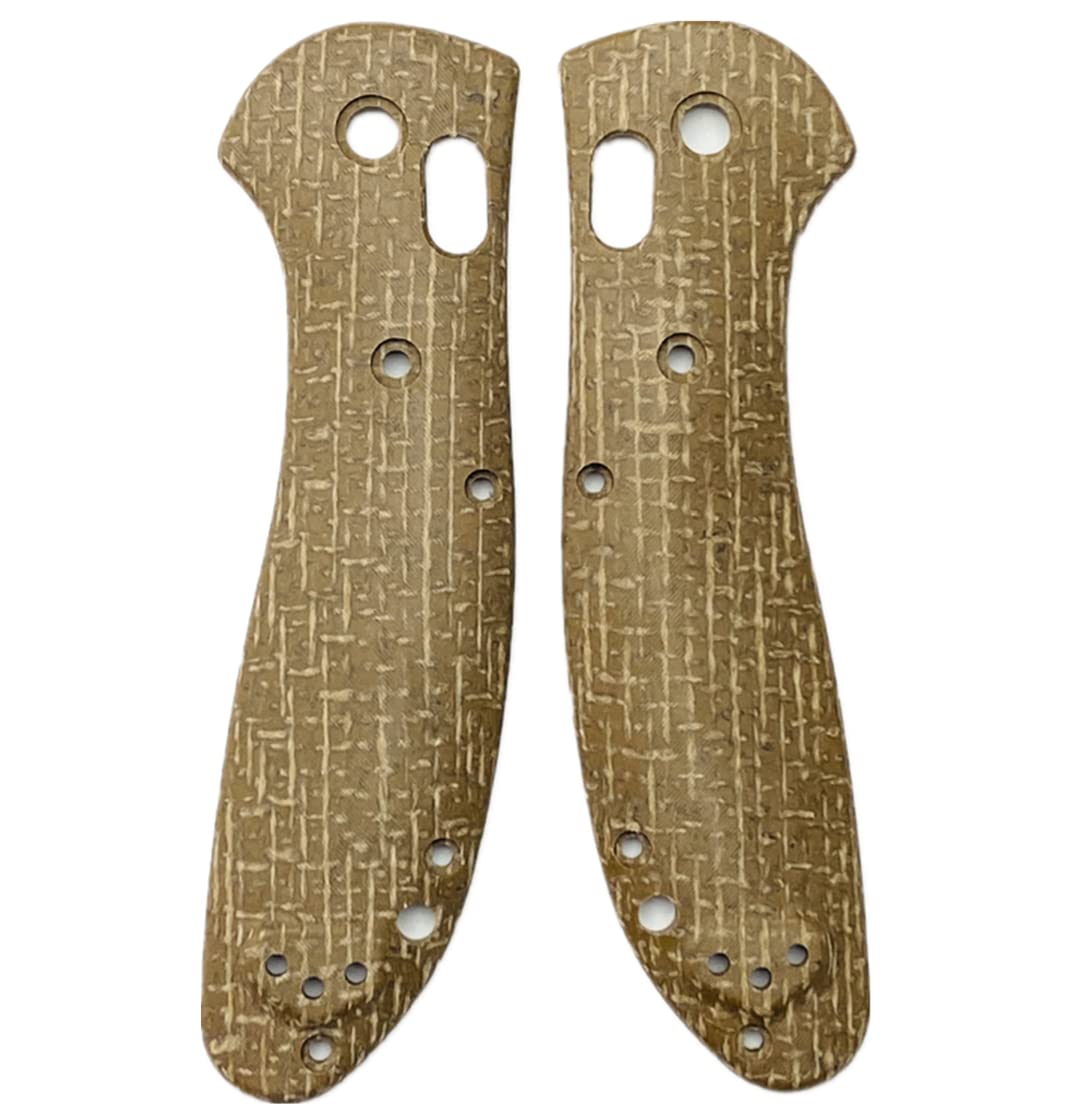 Aibote 1 Pair Micarta Handle Scales Handles Patch DIY Tool Material Designed for Benchmade Griptilian 551 550(Screws Included) (Brown)