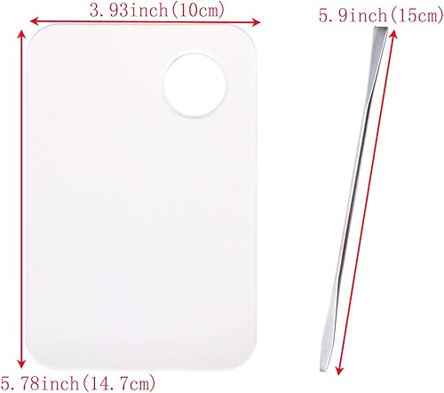 Miniatura 2 de ONLYKXY - Paleta de maquillaje y espátula, paleta cosmética acrílica, arte de uñas, sombra de ojos, lápices labiales, herramientas de maquillaje