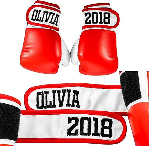 Miniatura 2 de Guantes de boxeo bordados personalizados para niños, con nombre para jóvenes, guantes de entrenamiento de boxeo para niños y niñas