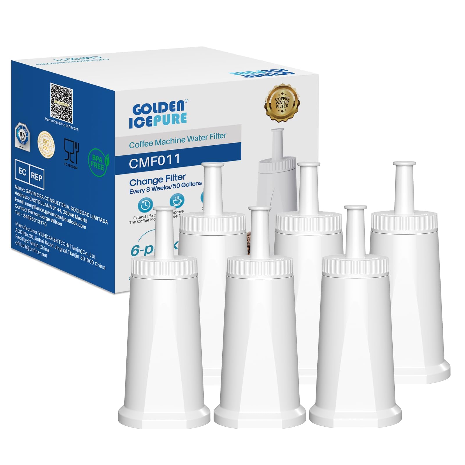 Wasserfilter Kaffeevollautomat für Barista SES008 SES810 SES880 SES920 SES980 SES990 Kaffeevollautomaten,NSF-zertifizierter,3 stück