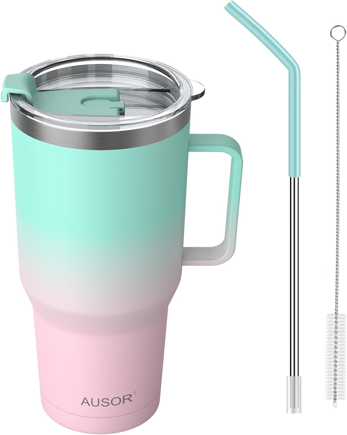 30 oz Tumbler with Lid and Straw,Water Bottle with Handle,Insulated Stainless Steel Tumbler for Hot & Cold, Coffee Travel Mug Cups Reusable,Blue to Pink 30 oz Tumbler with Lid and Straw,Water Bottle with Handle,Insulated Stainless Steel Tumbler for Hot & Cold, Coffee Travel Mug Cups Reusable,Blue to Pink