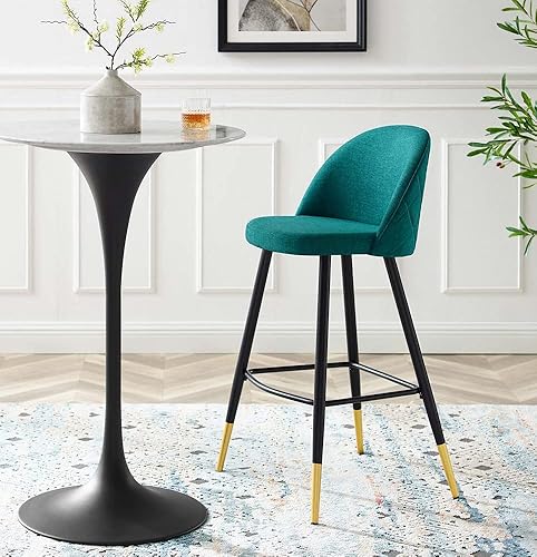 Miniatura 8 de Modway Taburetes de comedor tapizados de tela Cordial en verde azulado, juego de 2