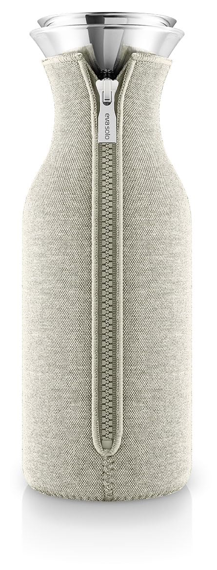 EVA SOLO Caraffa da frigorifero da 963,9 g, per bevande calde e fredde, in vetro borosilicato lavabile in lavastoviglie, in acciaio inox e silicone, design danese e funzionalità, cocco