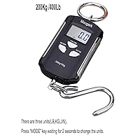 Vista 3 de Báscula colgante digital portátil resistente para grúa de 400 libras, 440.9 lbs, 2 pilas AAA (no incluidas)