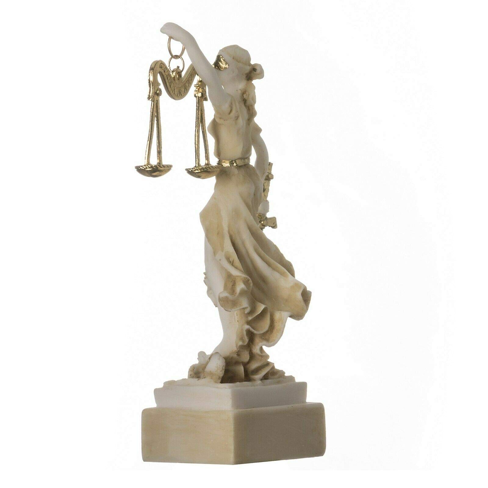 Dea Greca Themis Statua Cieca Signora Giustizia Avvocato Regalo Dorato 14 cm