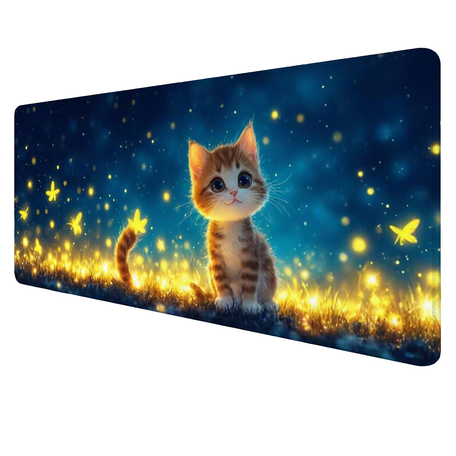 Alfombrilla Ratón Gato Alfombrilla Ratón Gaming XXL 1200x600x3mm Accesorios Escritorio,Antideslizante Mousepad Animal Tapete Escritorio Infantil,para Alfombrilla Pc Teclado Ratón J778