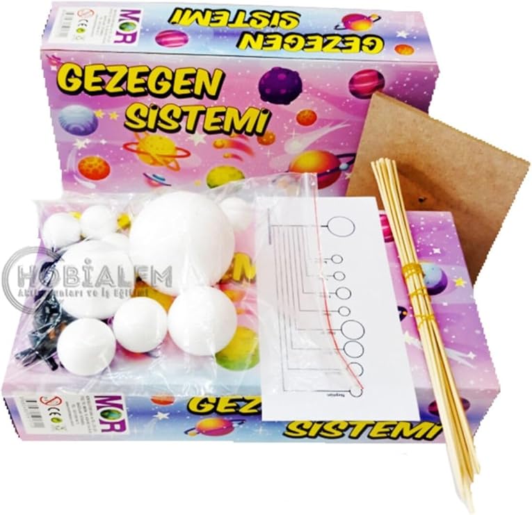 Hobialem Gezegen Sistemi Maketi, 9 Parça, Güneş Sistemi, Eğitici Maket, Model Gezegenler