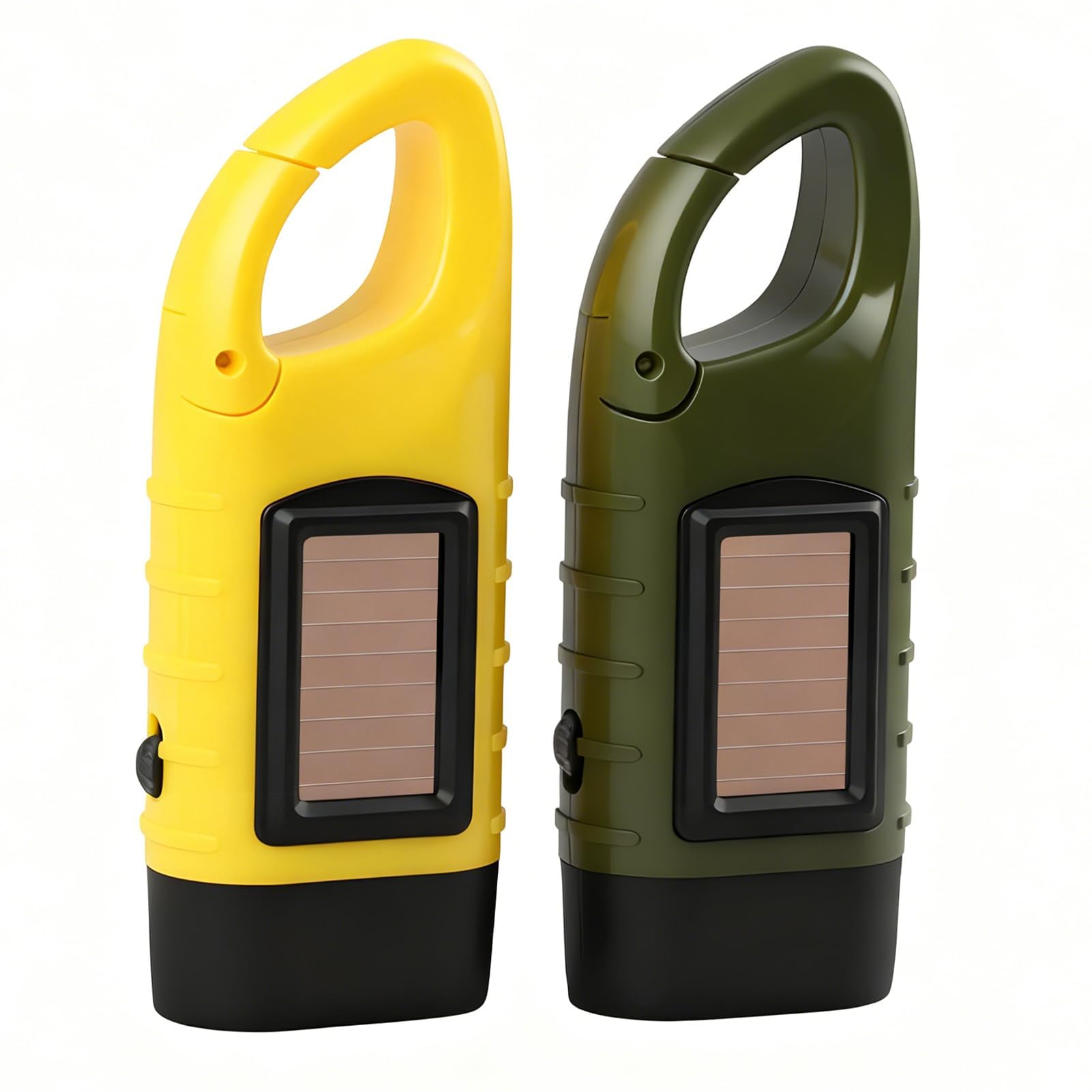 2pcs Wind Up Torch Solar Hand Crank camping Torch LED Rechargeable Portable
