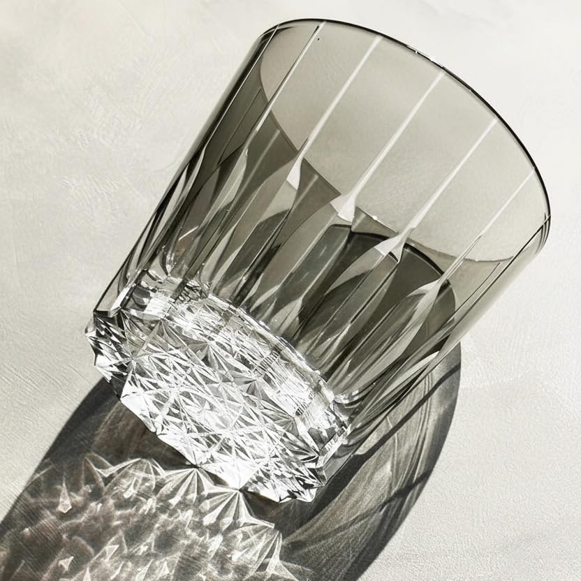 Japanese Whiskey Glasses Handmade Dark-Cyan Crystal Glass Tumbler 11 oz Japanese Cut Glass for Bourbon Scotch Cocktail – Gift Set for Men and Women in Elegant Box - Image 3