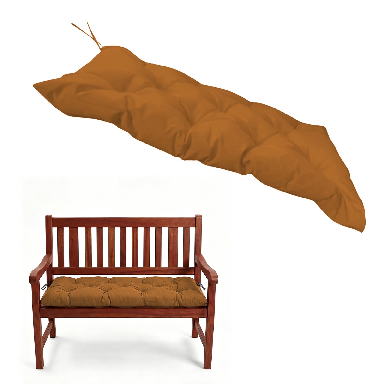 Coussin Exterieur Impermeable, Coussin Salon De Jardin Exterieur | 100x50 cm Coussins de Jardin pour Banc et Balancelle, pour Terrasse Balcon et Intérieur avec Cordons