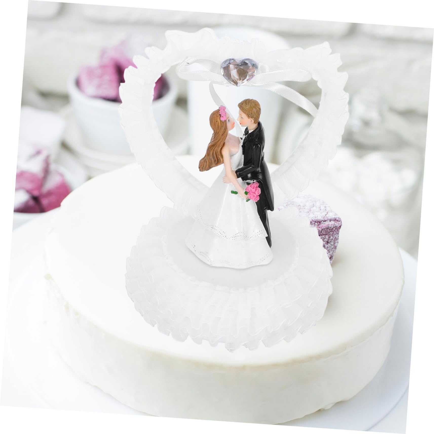 BESTOYARD 2stücke Hochzeitstorten Dekofigur Brautpaar Romantischer Cake Topper Resin Für Hochzeitsfeiern Tortenaufsätze Für Jubiläen Und Besondere Anlässe Gestaltete Pärchenfigur