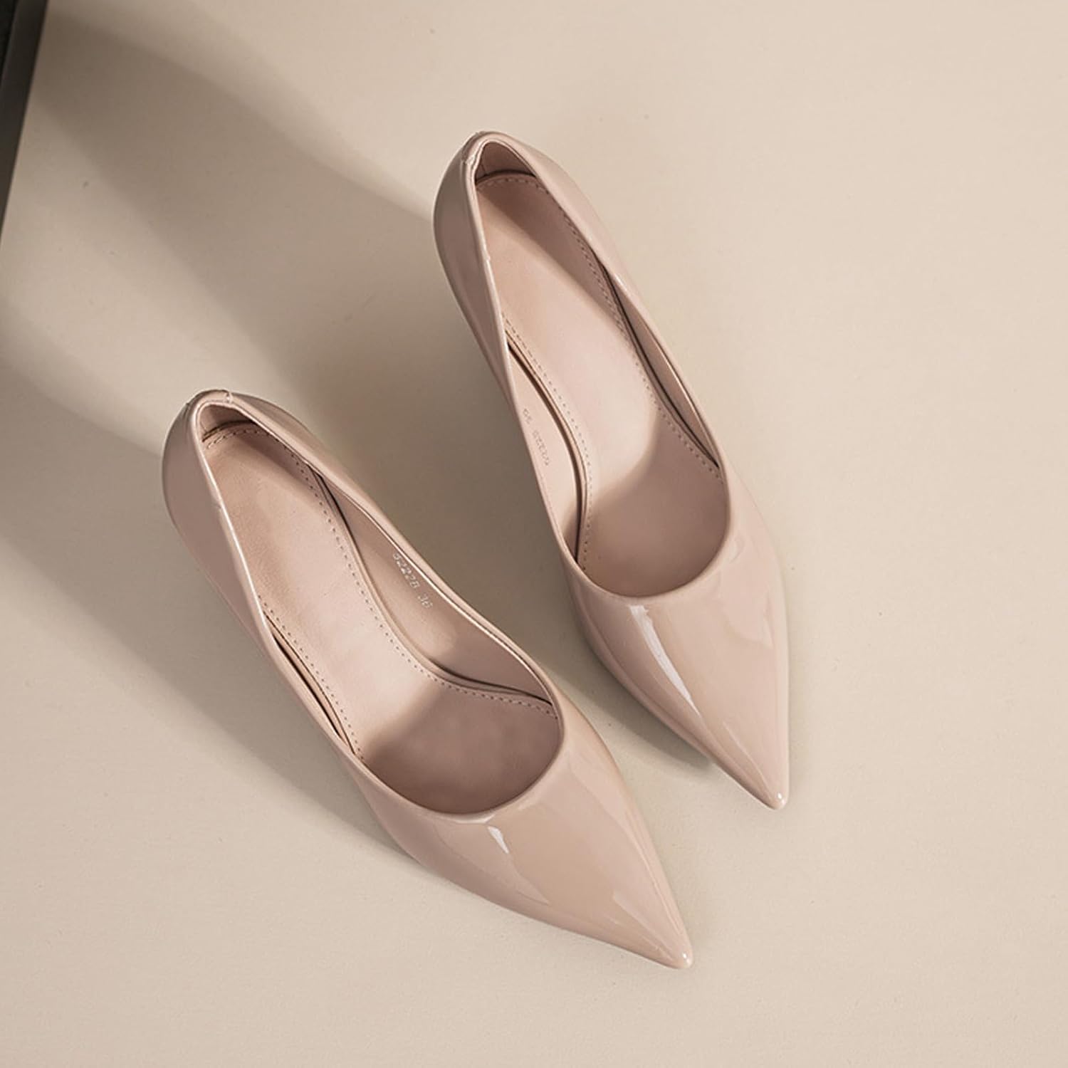 Women's Patent Leather Classic 2.17-Inches Wedges Pumps Fashion Comfortable Pointed Closed Toe Slip On Shallow Mouth High Heel Dressy Shoes for Wedding Work Office Party - Image 6