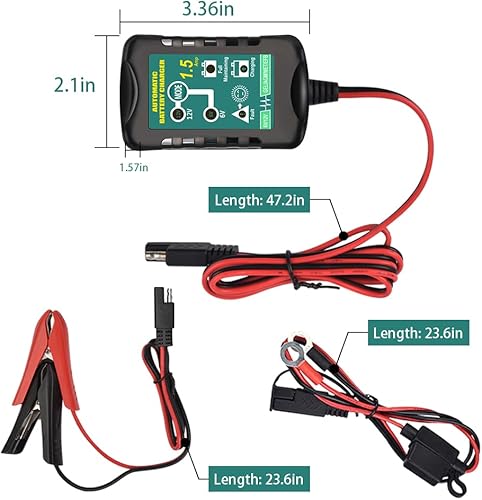 Miniatura 8 de Cargador y mantenedor de batería de 12 V: cargador y mantenedor automático de batería Powersports de 12 V para motocicleta, ATV y más - Cargadores