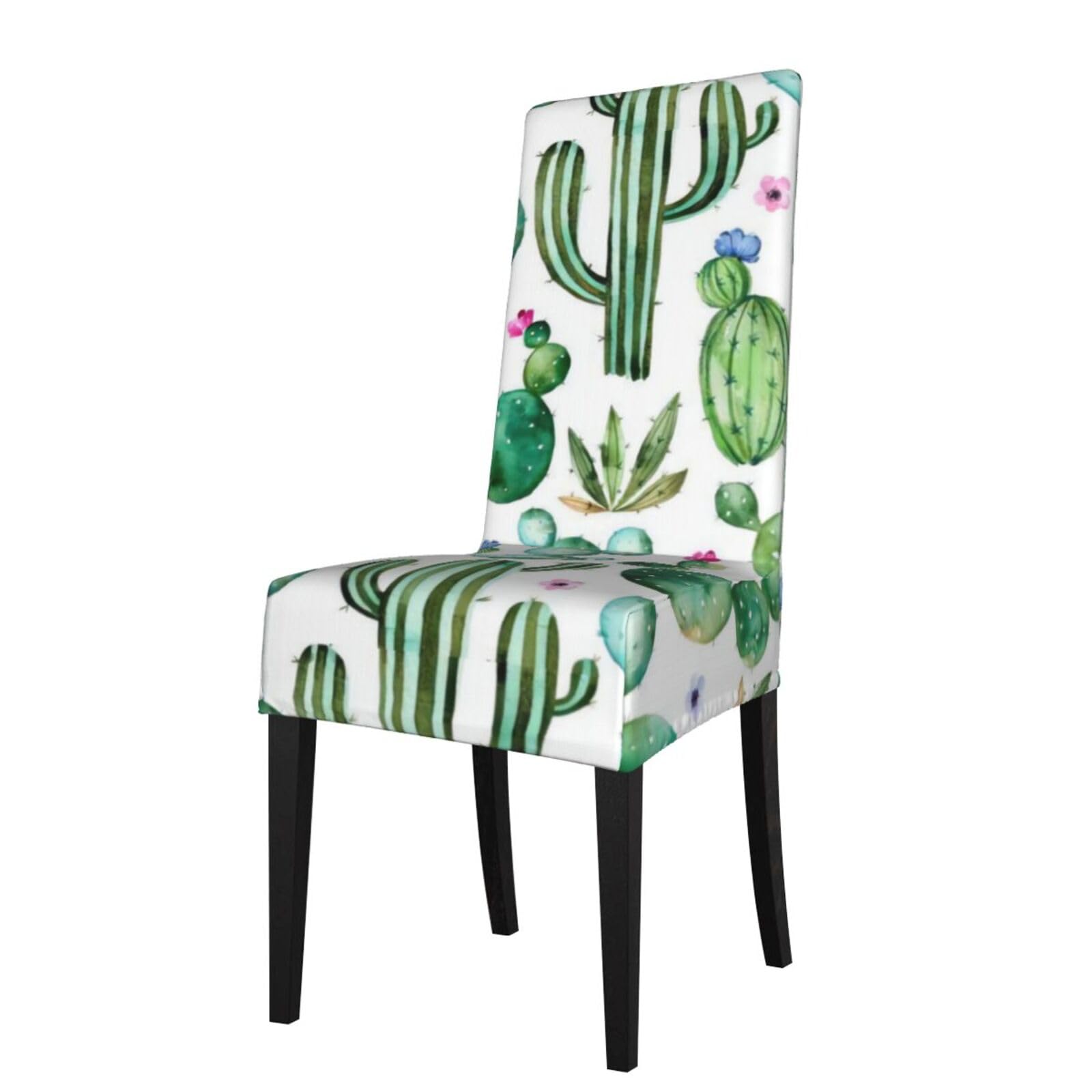 YYHWHJDE Cactus Flower Prints Protection Cover for Dining Chair – Stretchable Slipcovers for a Refreshing Dining Room Makeover