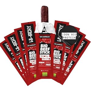 Whacky Bio Beef Sticks – Smoky Swing (9x 32g) Protein Snack aus Rindfleisch – Salami Sticks ohne Zucker – Low Carb, für Fitness, Keto, Outdoor & Unterwegs – Rauchiger BBQ Geschmack