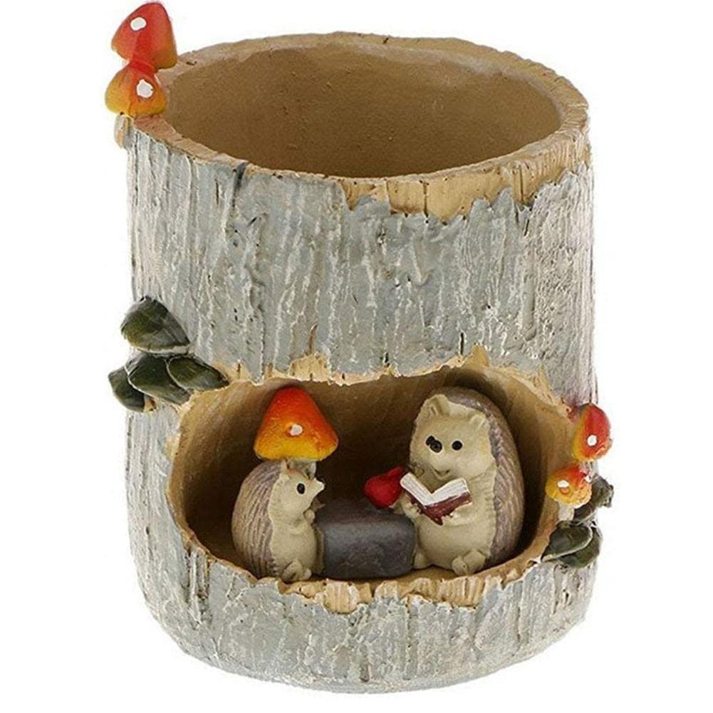 Wudaizhi As The Picture Cute Hedgehog Flowerpot Vintage Home Decor Flower Pot Frog Planter Bonsai Plant Bed Birthday Gift