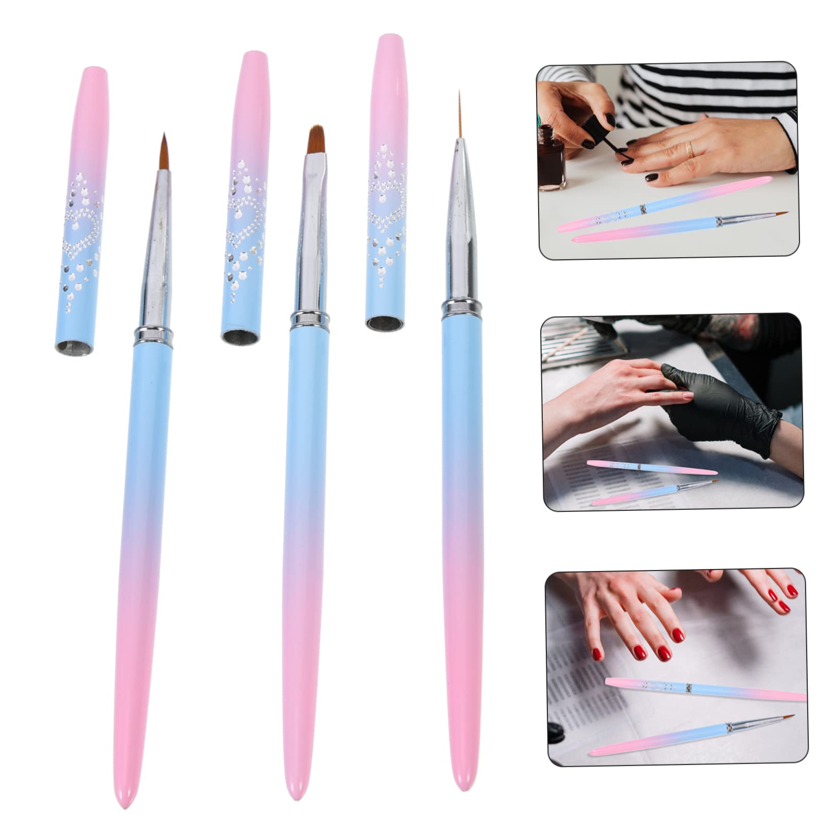 FRCOLOR 15pezzi Pennello Per Nail Art Professionale Per Manicure e Decorazione Unghie Manico Resistente Pennelli Per Unghie Con Testa Per Risultati Perfetti Strumenti Per Salone e Uso