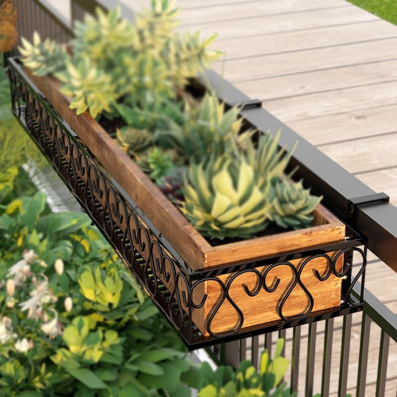 Balcony Railing Flower Shelf Windowsill Outdoor Wall Hanging Guardrail Pot Rack Storage image 5