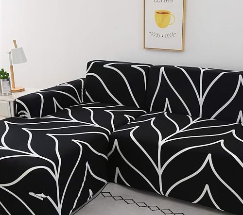 Miniatura 5 de MIFXIN Fundas de sofá modulares en forma de L, 2 piezas, elásticas tipo L, para sofá o sillón, protector de muebles para sala de estar, mascotas,