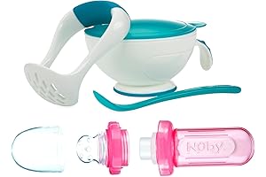 Nuby Squee-Z Food Dispenser and Mash 'N Feed Bowl Set