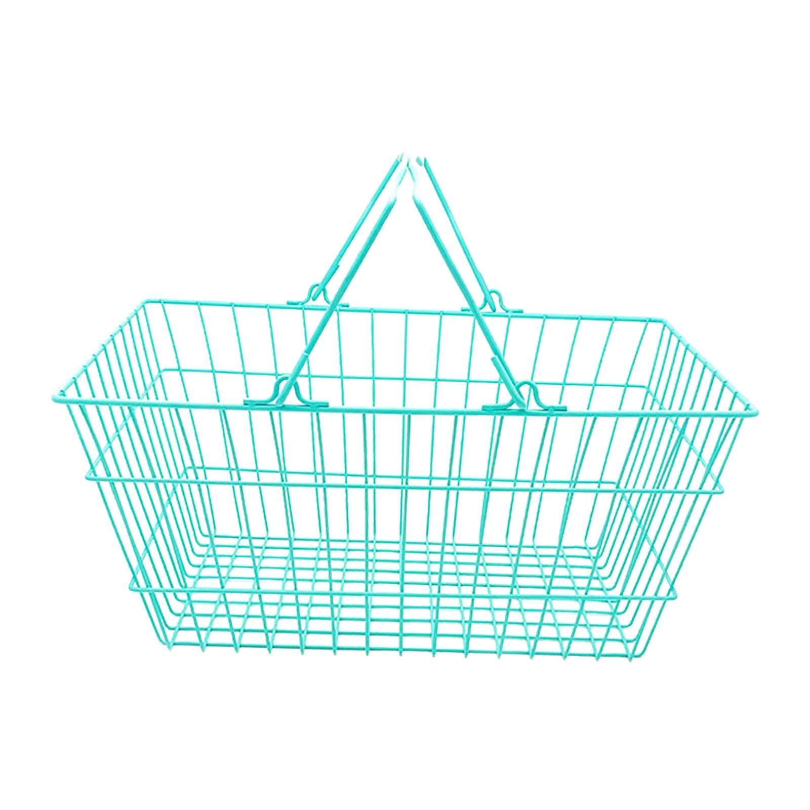 Einkaufskörbe mit Griff, Supermarkt Organizer, Korb für, Ideal für Schuppen, Schlafzimmer Und Schränke, Blau