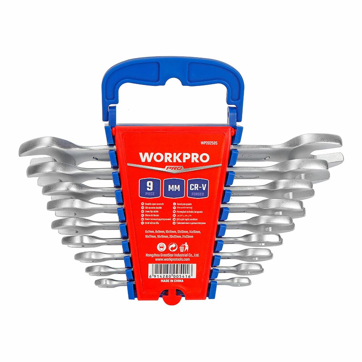 WORKPRO Set di chiavi a doppia bocca 9 pezzi