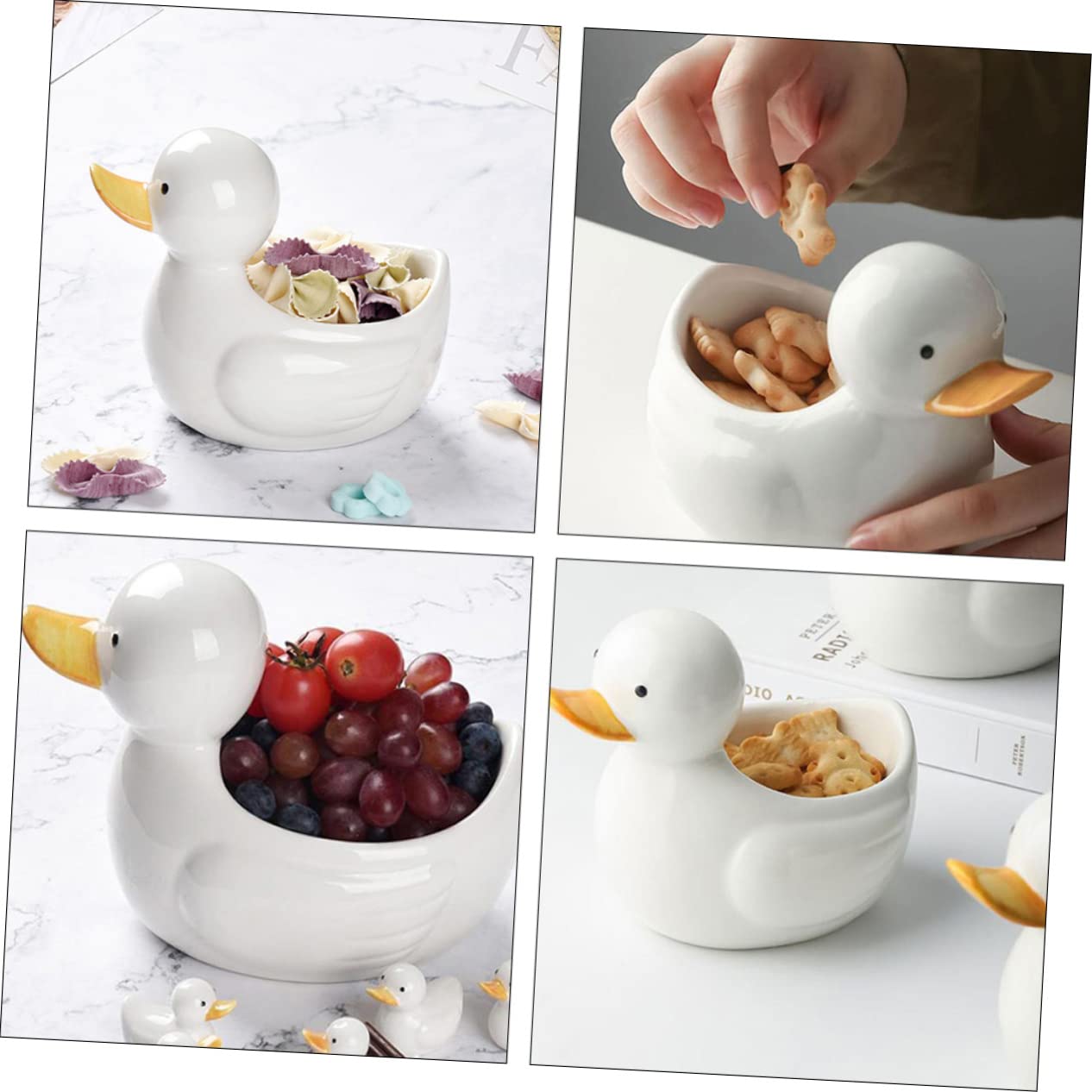 Cabilock 1pc Ceramic Duck Bowl Cute Food Container for Snacks Sushi and Desserts Elegant Breakfast Bowl for Family Gatherings Parties and Everyday Use
