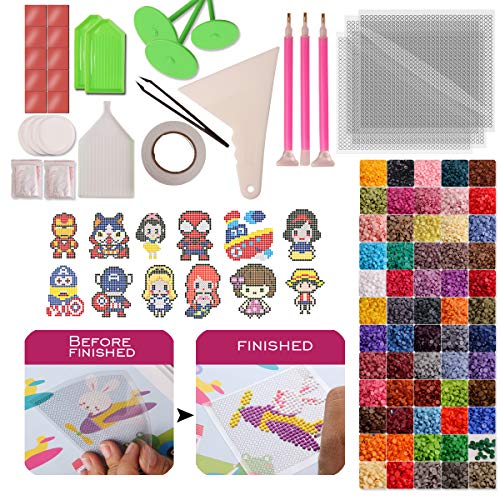 80000 Pieces 60 Color 5D 2.8mm Diamonds with 25 Pieces 5D Diamonds Painting Tools and 5D DIY Kids Diamond Painting Stickers Beginner Diamond Painting Kits,